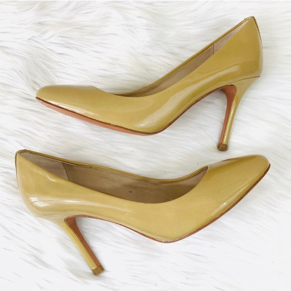 Coach Nude Patent Leather Nala Round-Toe Pumps